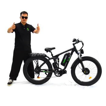 Нов Електрически Велосипед с Двойно Задвижване 48 1000 W + 1000 W, Комбинациите Електрически Велосипеди с Пълно Окачване 23AH За Възрастни, Дебели Электровелосипед с Опакото на Рецепция