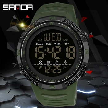 На BIANA Модерни военни мъжки часовници 50 м водоустойчивост спортни часовници за мъже, електронни led ръчни часовници Relogio Masculino 6014