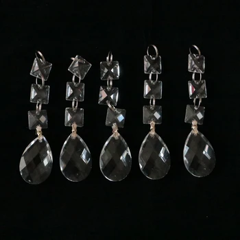 5 бр./лот, прозрачна стъклена кристален полилей, призми, детайли, окачен окачен лампа, ловец на чакрите