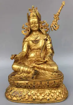 Коллекционируйте китайския будизъм, Тибетски храм, бронзов позолоченную статуя на Буда, Докато Гуру