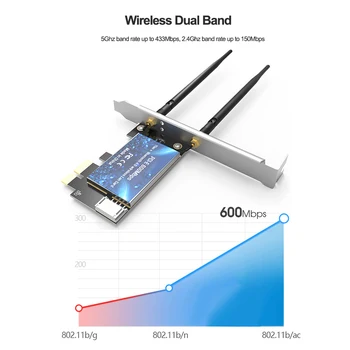 600 М PCI WIFI, Bluetooth съвместим Адаптер Двухчастотная Безжична мрежова карта PCI-E + 4,0 Bluetooth съвместим адаптер ЕП-9619