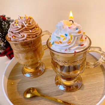 Креативна кафеена чаша Caffee Americano, ароматни свещи за сладолед, стъклени чаши, декоративни орнаменти за романтична ароматерапия