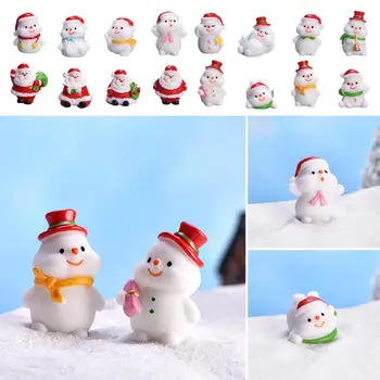 Дядо Сладък Снежен човек Микро Пейзаж Сам Бонсай, Декорация Декорация на Лъв Коледен Подарък Пейзаж Сняг Море Дете Y4I0