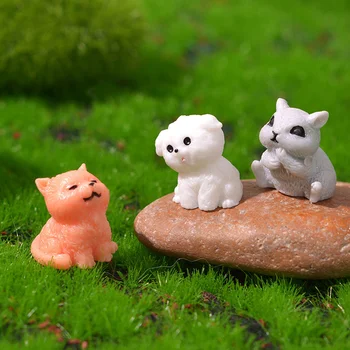 14 бр. миниатюрни фигурки на животни украсена с декор на ферма, малко сладко модел, статуетка от смола, скулптура