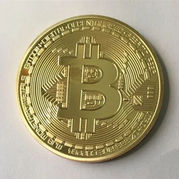 100 бр Класическа икона на БТК bitcoin с истински 24-каратово позлатени 40 мм, тематични интернет-сувенир, колекционерско бижу, монета
