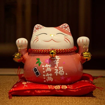 Керамична касичка Fortune Cat Moneybox Контейнер за монети Сейф Safs за пари, Подаръци Лъки Cat фигурки Maneki Neko