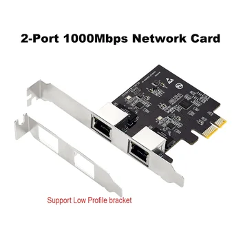 PCIe Двойна Карта контролер Gigabit Ethernet RTL8111H Чипове Сървър на Мрежата на 2 Порта, Rj-45 Мрежов Адаптер Zcard 10/100/1000 Mbit/s