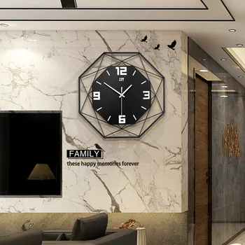 Модерен стенен часовник в скандинавски стил, творчески часовници за всекидневна, домашни метални орнаменти, кварцов часовник, дигитални