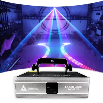 3 W ILDA 3D Сканиране с лазерен лъч Сватба парти професия силен лъч DMX осветление клуб DJ дискотека анимация силен лъч на лазера