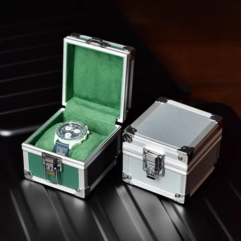 Алуминиева кутия за часовник, органайзер за мъже, метална преносима кутия за съхранение часа, кутии за предмети на лукса, за мъжките часа, идеи за подаръци