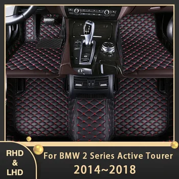 Автомобилни Стелки За BMW 2 Series Active Tourer F45 2014 ~ 2018 5 места Потребителски Автоматично Накладки За Краката Кожен Килим Аксесоари За Интериора 2016