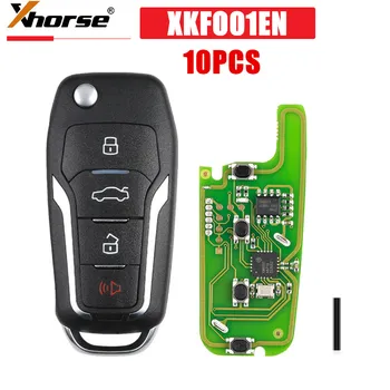 10 бр./лот Xhorse XKFO01EN, wired remote ключ за Ford Condor, флип, 4 бутона, неподвижен крал, английската версия.