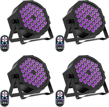 4 опаковки UV-черно Par-светлина DMX контролер на DJ Disco живописна лампа със звук, активируемый дистанционно управление за парти по случай рожден ден, боя за тяло за Хелоуин