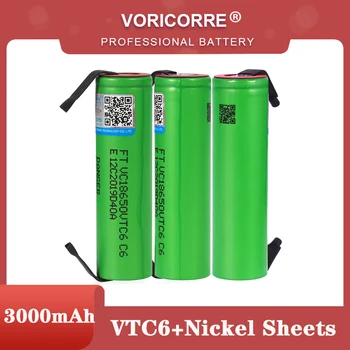Литиево-йонна акумулаторна батерия VariCore VTC6 3,7 3000 mah 18650 VC18650VTC6 + никел листове 