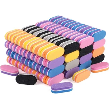 50/100 бр. мини-гъба за нокти, буфер блок, два цвята пилочки за полиране на ноктите, инструменти за маникюр, аксесоари за нокти