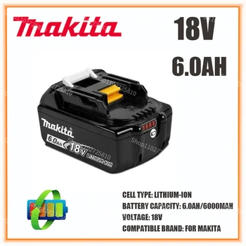 Makita Оригинален 18V 6000MAH 6.0 AH Акумулаторна Батерия Електроинструменти LED Литиево-Йонна Подмяна на LXT BL1860B BL1860 BL1850