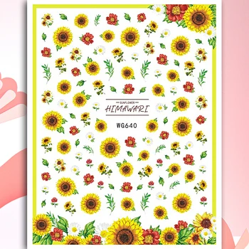 10 опаковки за цветя сбирка на стикери за нокти на Слънчогледа нийл-арт самоклеящийся слайдер Детелина идва с лепкава декор за красота ноктите