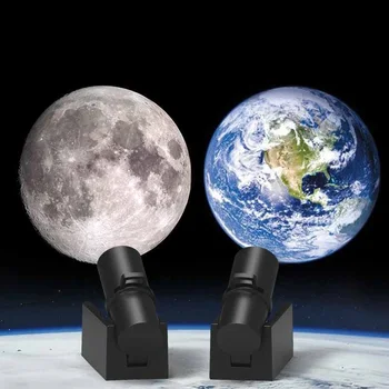Проекционная лампа Земята Луната Звезден проектор е проектор на планетата на фона на лампа за настроението Декорация на стени детски спални led нощна светлина