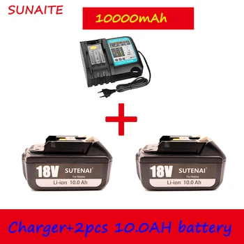 акумулаторна батерия 18650, резервна батерия Makita, 18v10000mah със зарядно устройство 4A, bl1840 bl1850 bl1830 bl1860b lxt400
