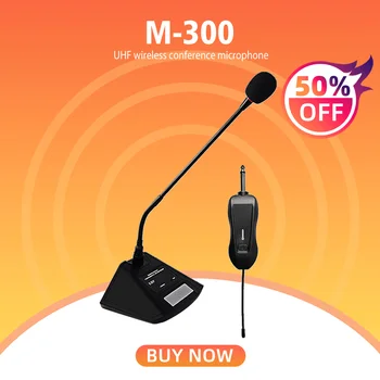 M-300 безжичен UHF конферентен микрофон Gooseneck с приемник 6,5 mm 3,5 mm