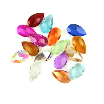 38 мм crystal смесени цветове, медальон във формата на капка вода, призма, детайли кристал полилеи, висулка във формата на блестящо кристално бадеми за домашен декор