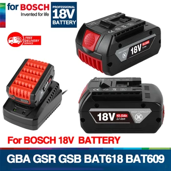 100% Оригинален 18V 6.0/8.0/10Ah Акумулаторна Литиево-йонна Батерия за Bosch 18V 10Ah Резервна Батерия Преносима Подмяна на BAT609
