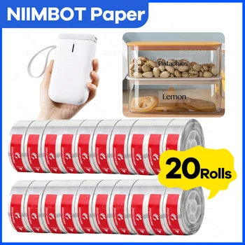 NiiMbot Термопрозрачная хартия за замяна водоустойчива бяла маслоустойчива хартия за етикети за преносим термопринтера етикети D11